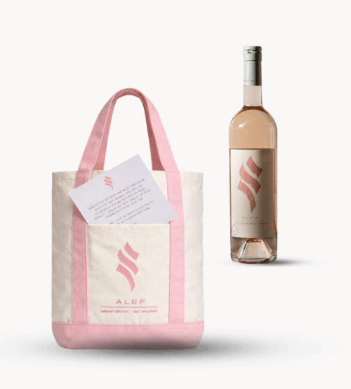 ALEF Barely Pink -Wine & Tote Set